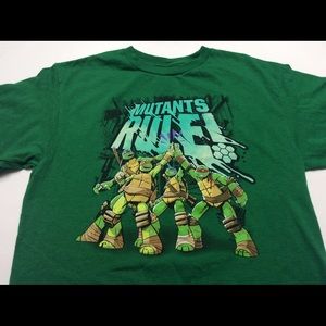TNMT Ninja turtles boys shirt large green tee